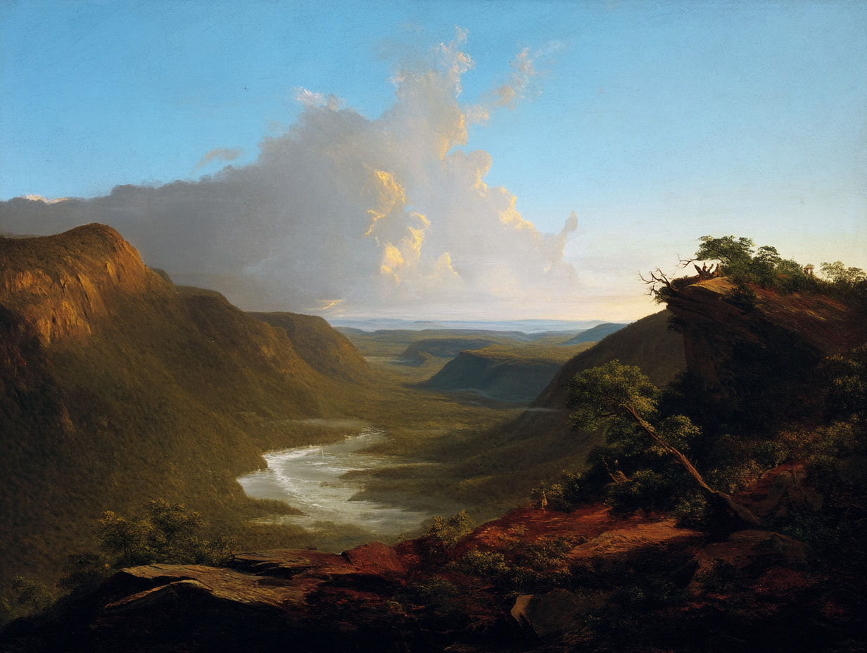 Valley landscape painting